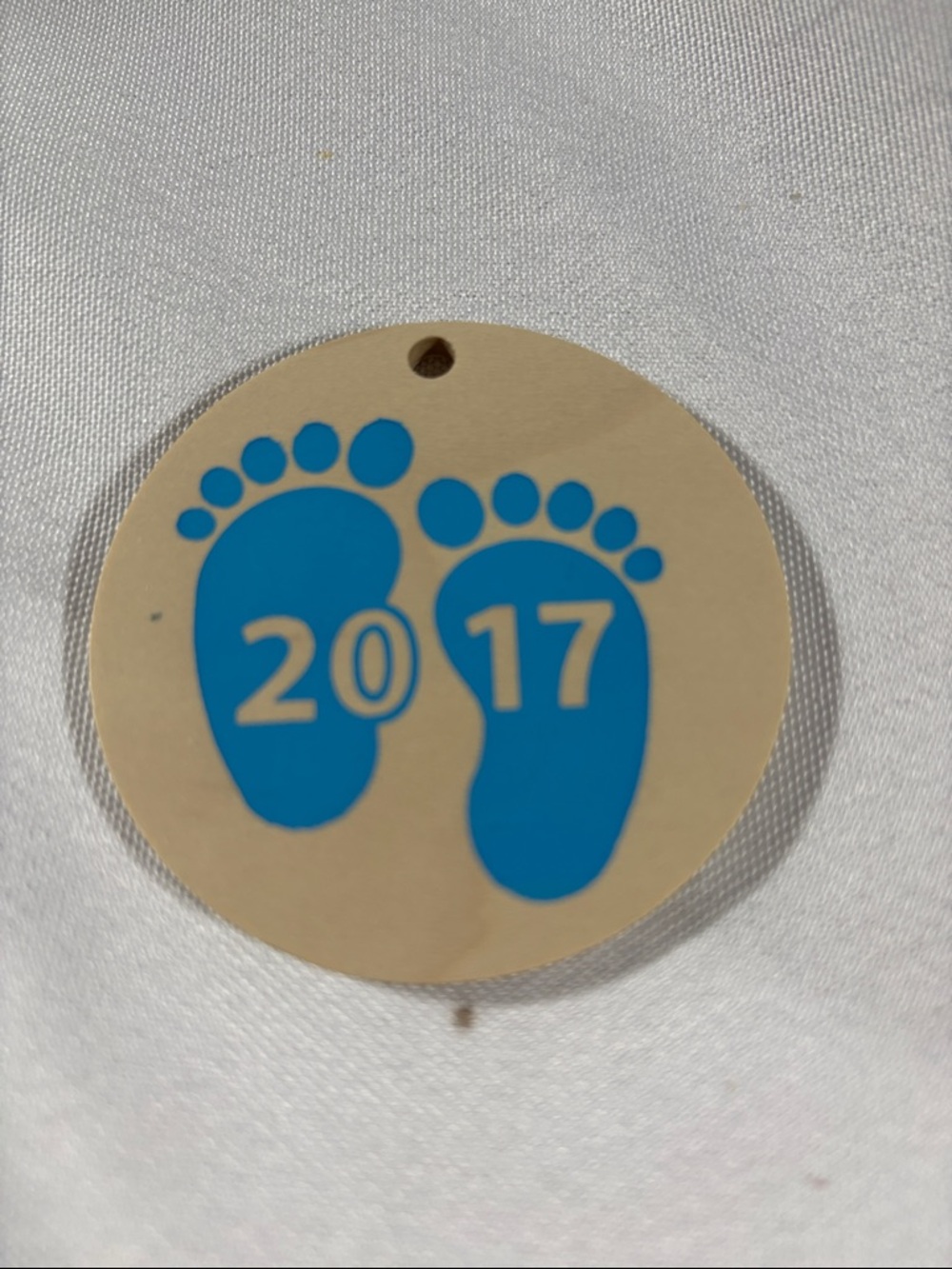 Longaberger 2017 Baby Footprint Tie-on- Blue - Picture 3 of 3